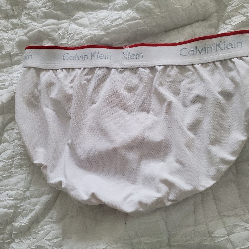 White Calvin Klein mesh briefs, Medium